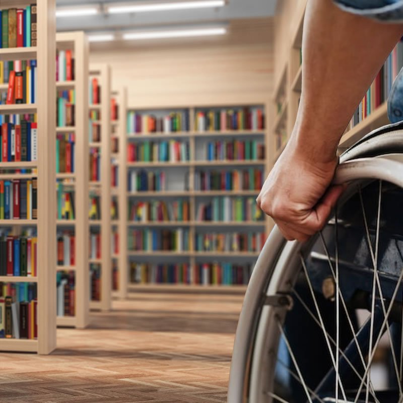 wheelchair-in-library